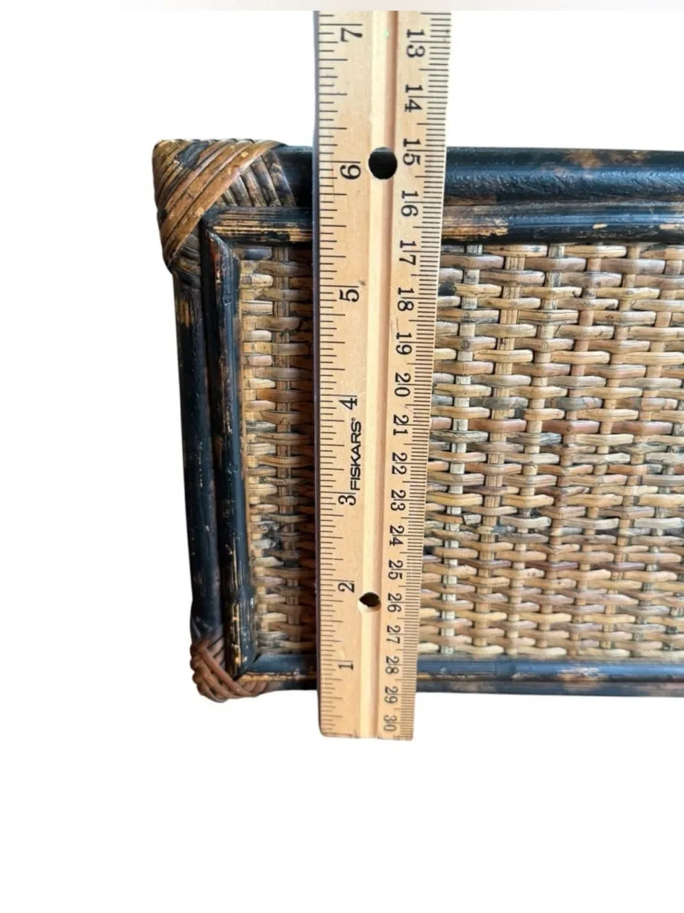 Pier 1 Coastal Rattan Letter Holder Desk Organizer Brown Tan
